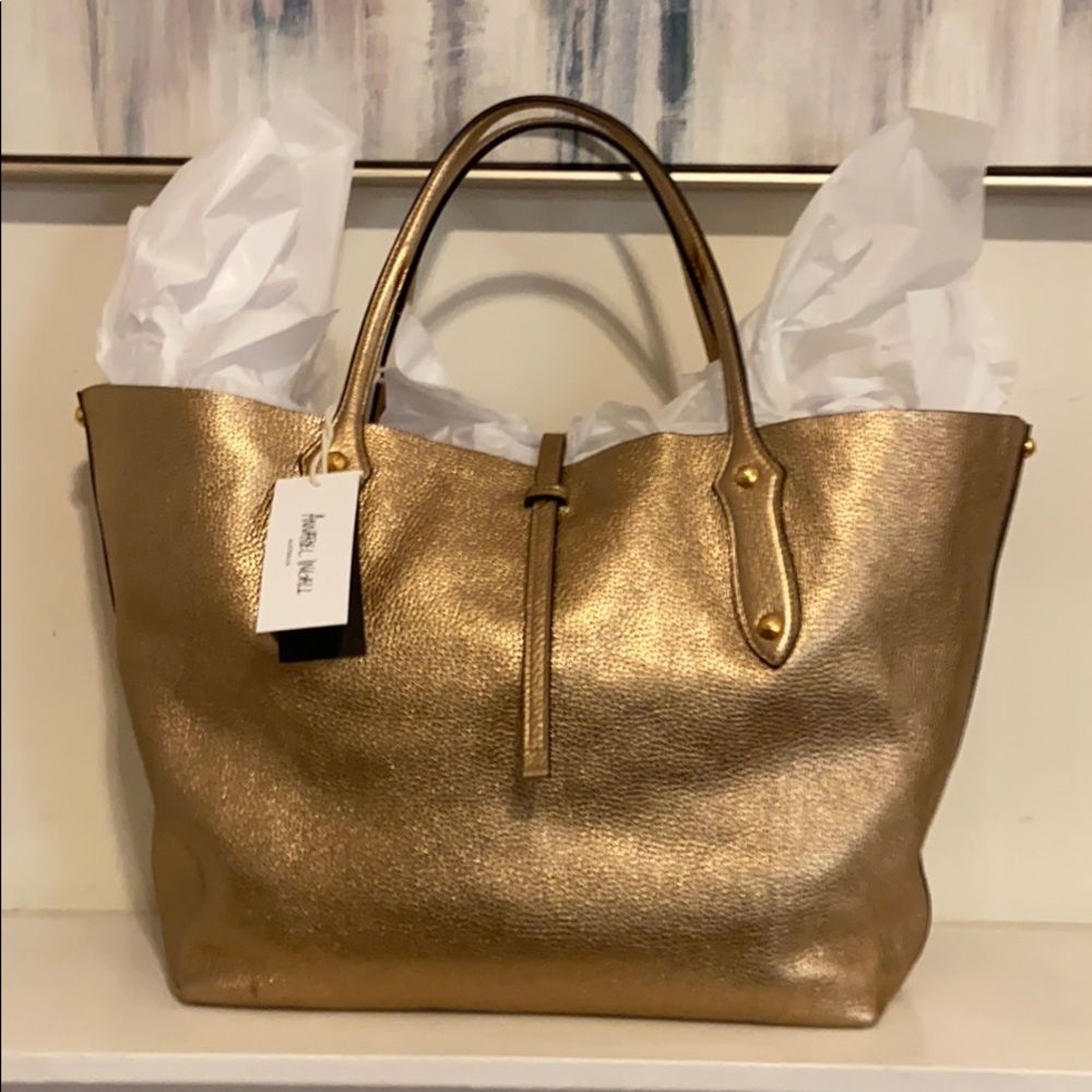 Annabel Ingall Large Metallic Gold Tote NWT